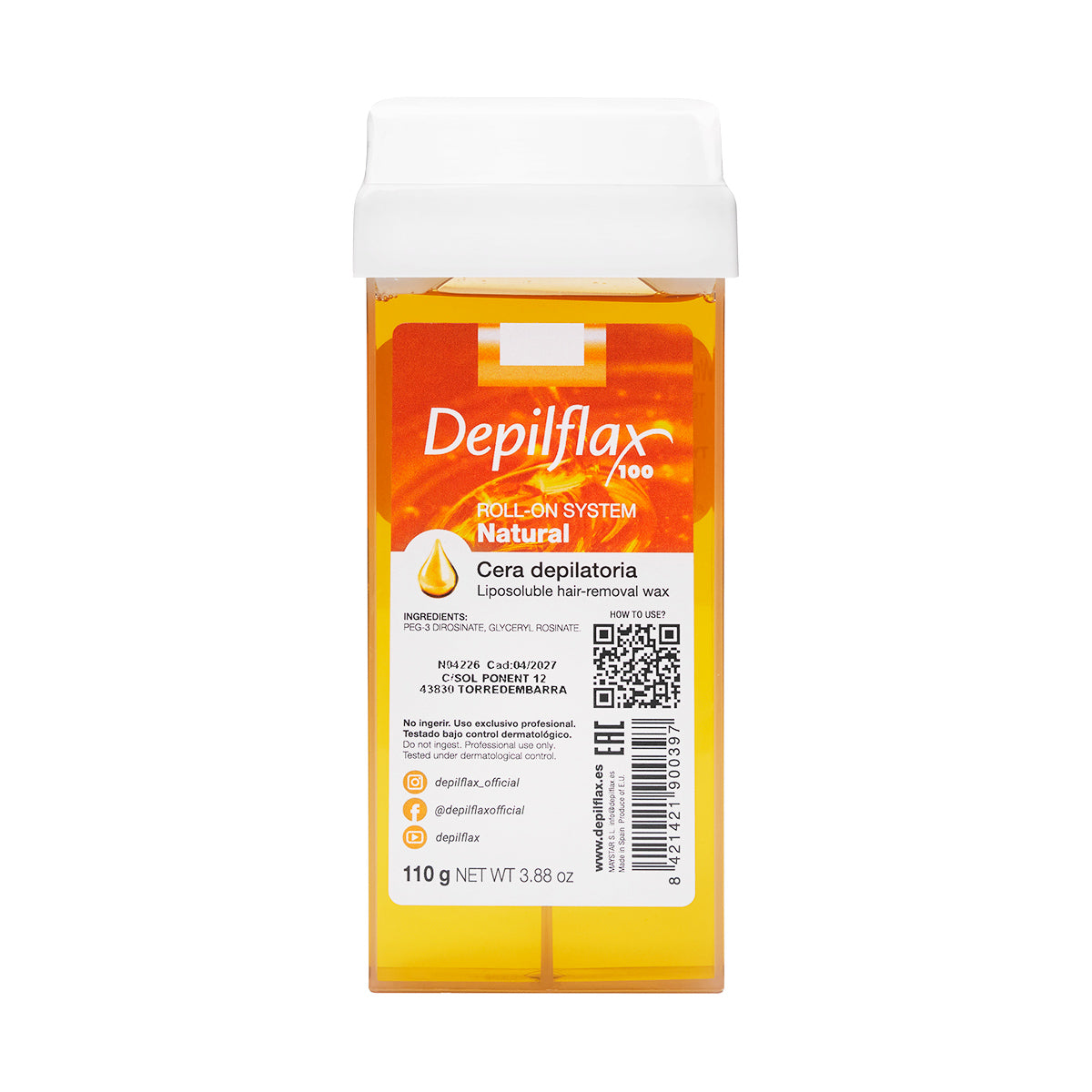 Depilflax 100 αποτριχωτικό κερί, φυσικό ρολό 110g