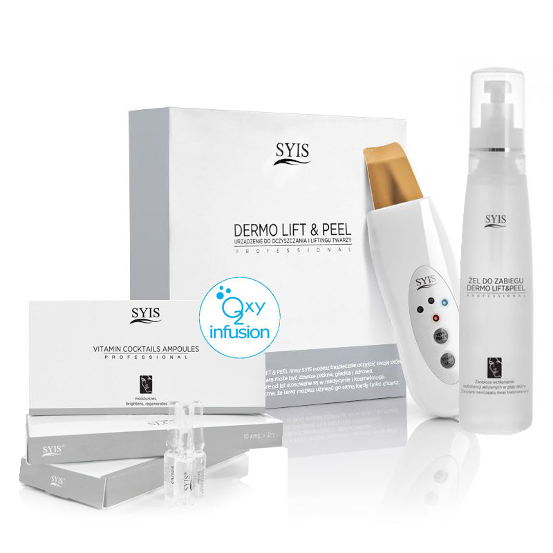 Συσκευή Syis dermo lift & peel απολεπιστής δέρματος χρυσή σπάτουλα + καλλυντικά Syis