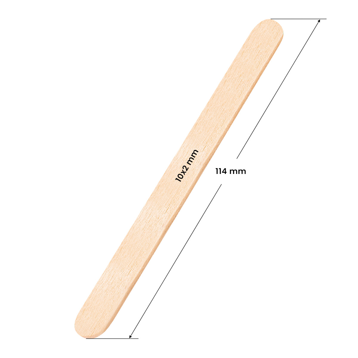 Μεσαίες Ξύλινες Σπάτουλες Κεριού 114 x 10 x 2mm 100τμχ