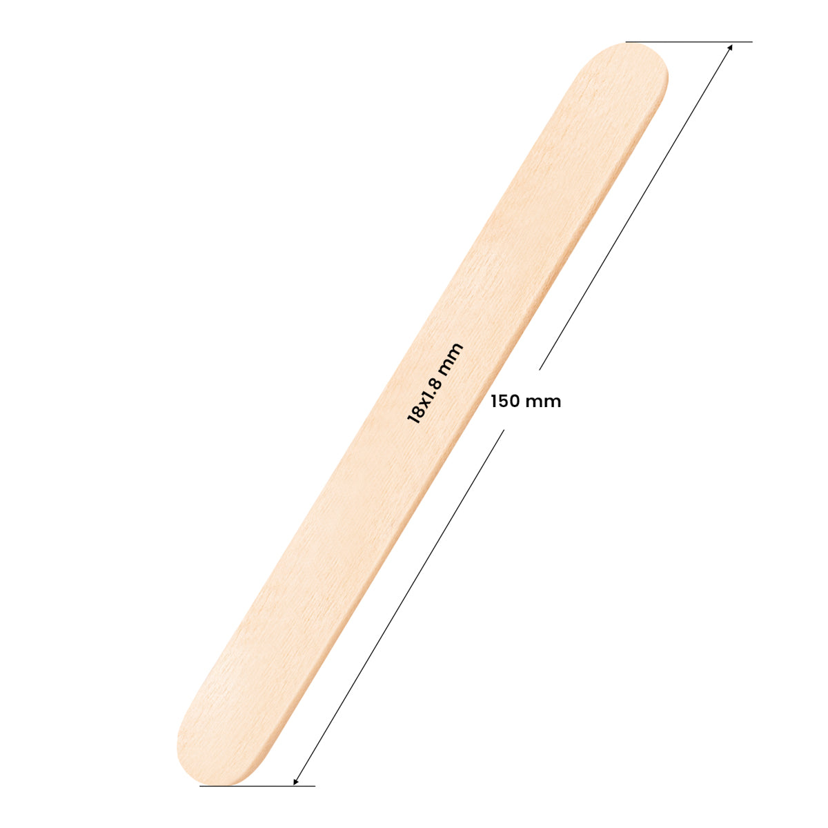 Large wooden spatula 150x18x1.8mm - 150 pieces