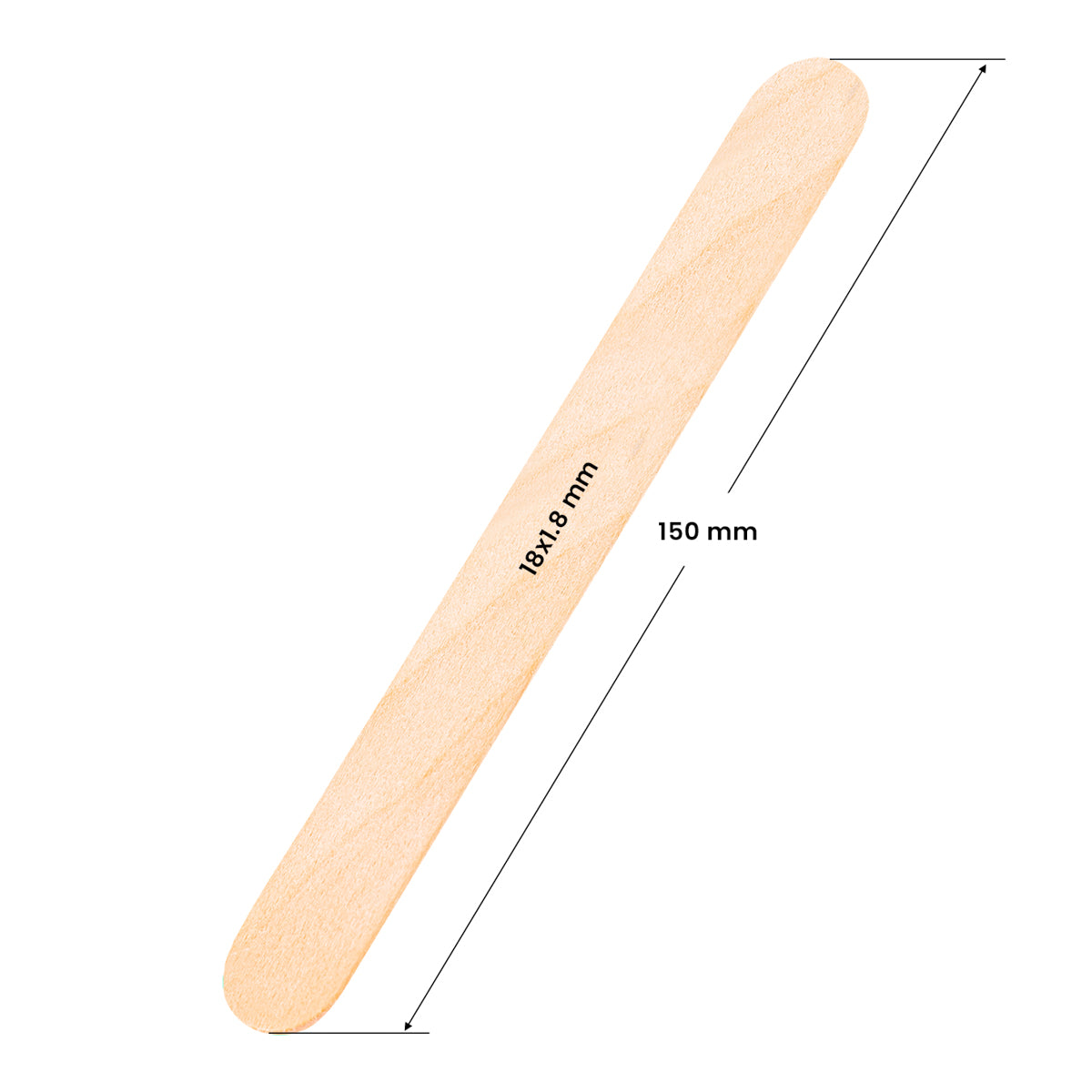 Μεγάλες ξύλινες σπάτουλες 150 × 18 × 1,8mm — 50 τεμάχια