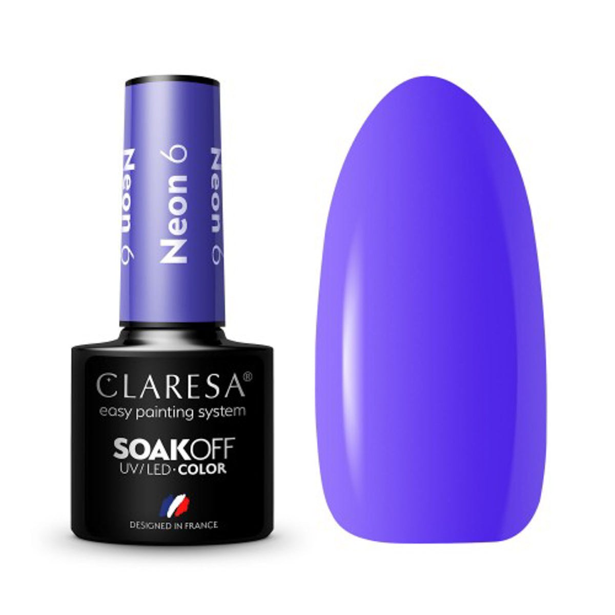 CLARESA Υβριδικό βερνίκι νυχιών NEON 6 -5g