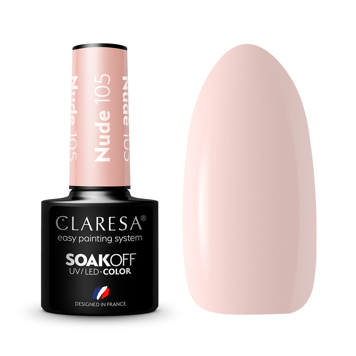 CLARESA Υβριδικό βερνίκι νυχιών NUDE 105 -5g