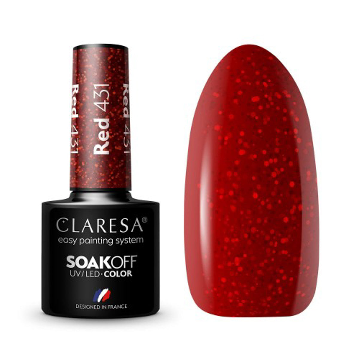 Βερνίκι νυχιών υβριδικό CLARESA ΚΟΚΚΙΝΟ 431 -5g