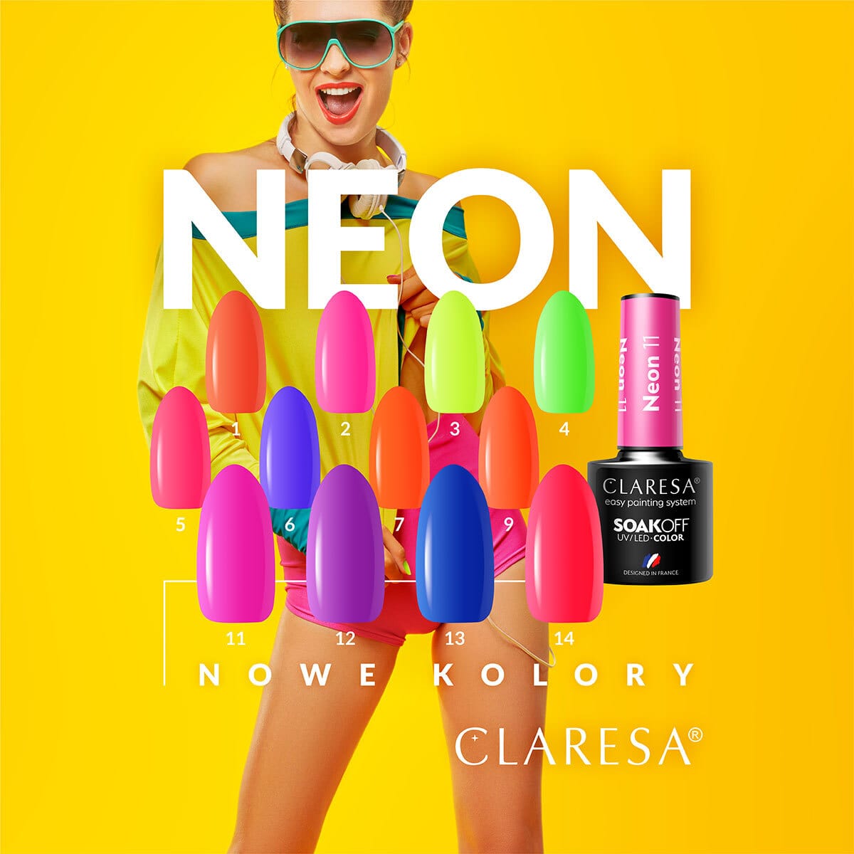 Υβριδικό βερνίκι Claresa NEON 11-5g