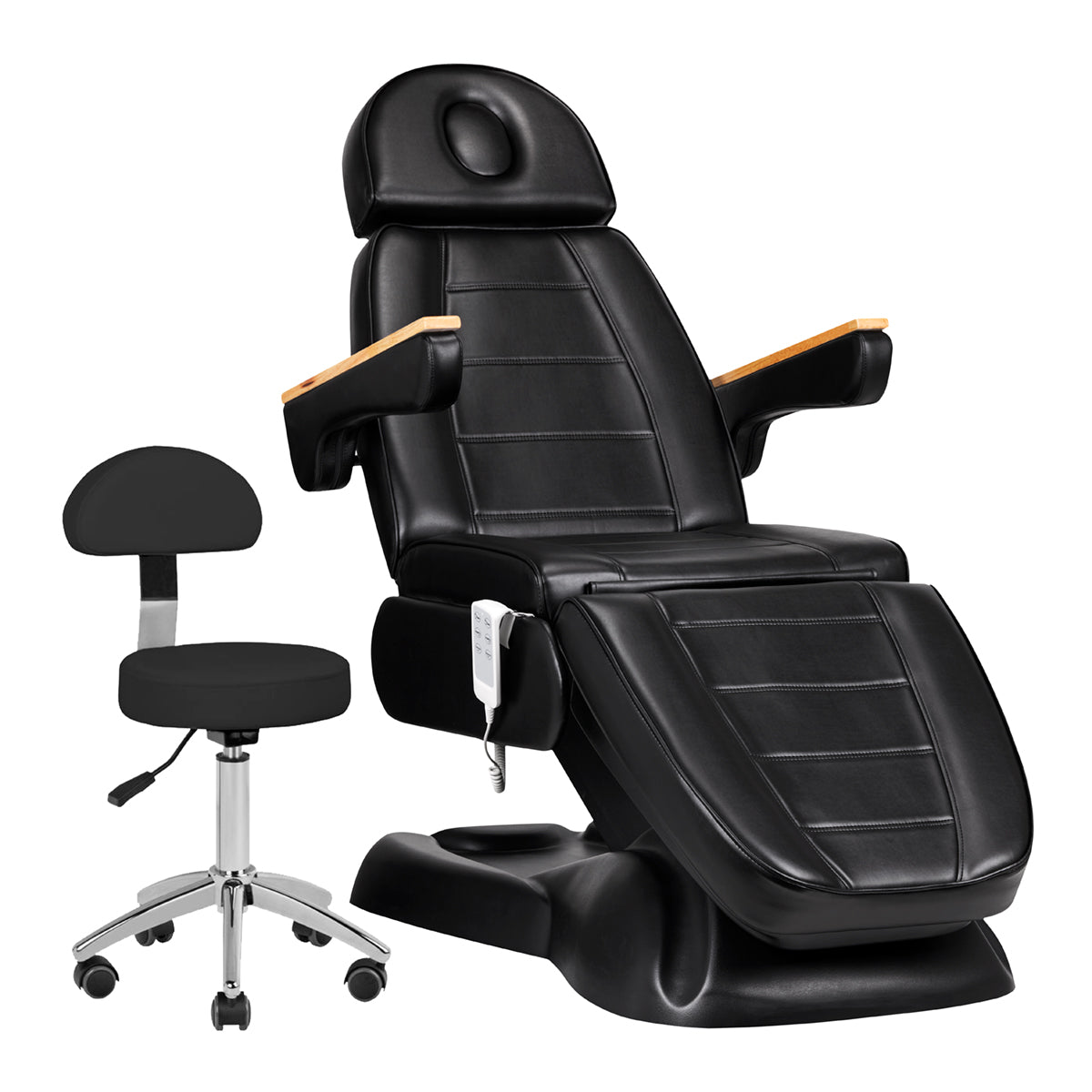 Ηλεκτρική καρέκλα καλλυντικών SILLON Lux 273b + σκαμπό 304 μαύρο