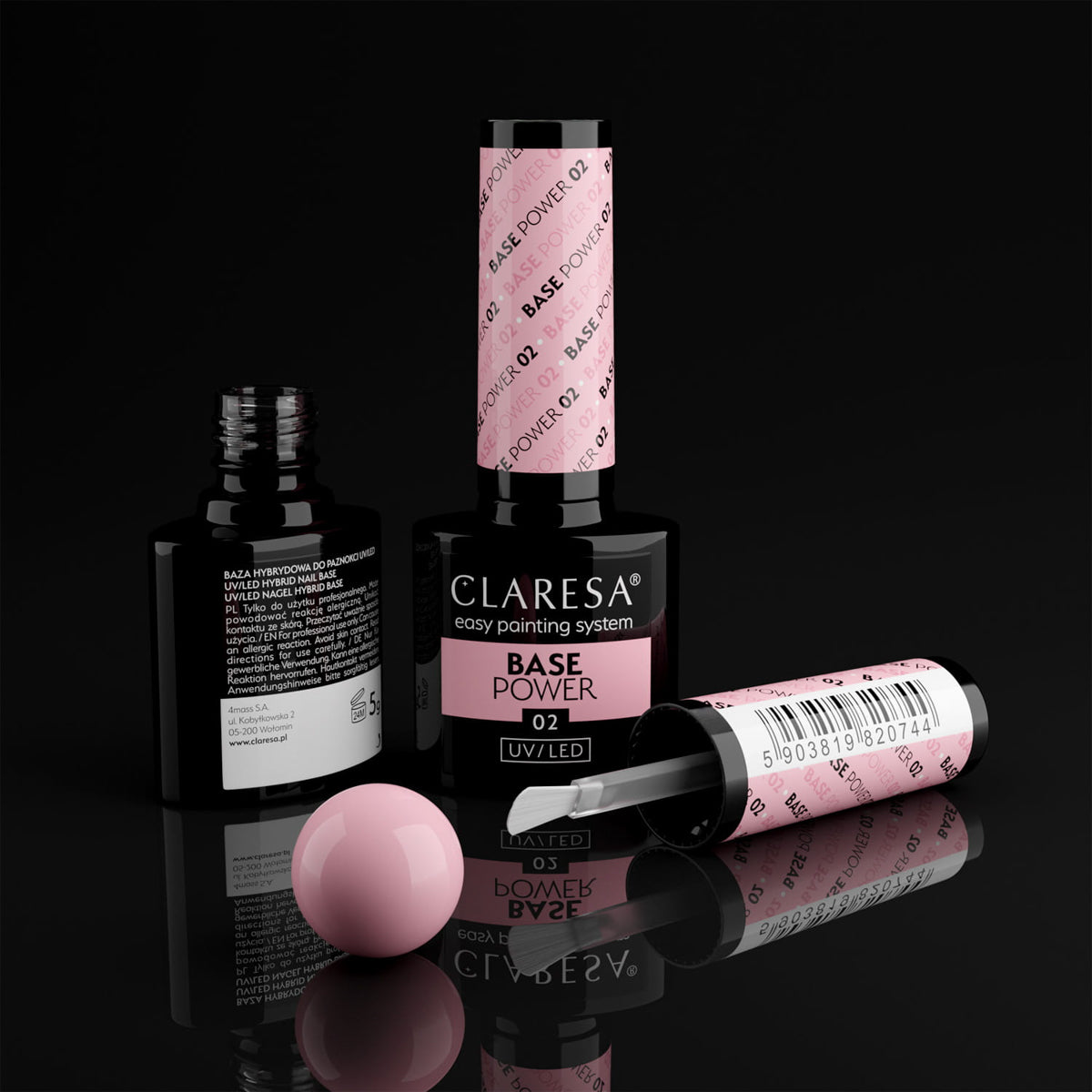 CLARESA Base Power 02 Φωτεινό Ροζ 5g