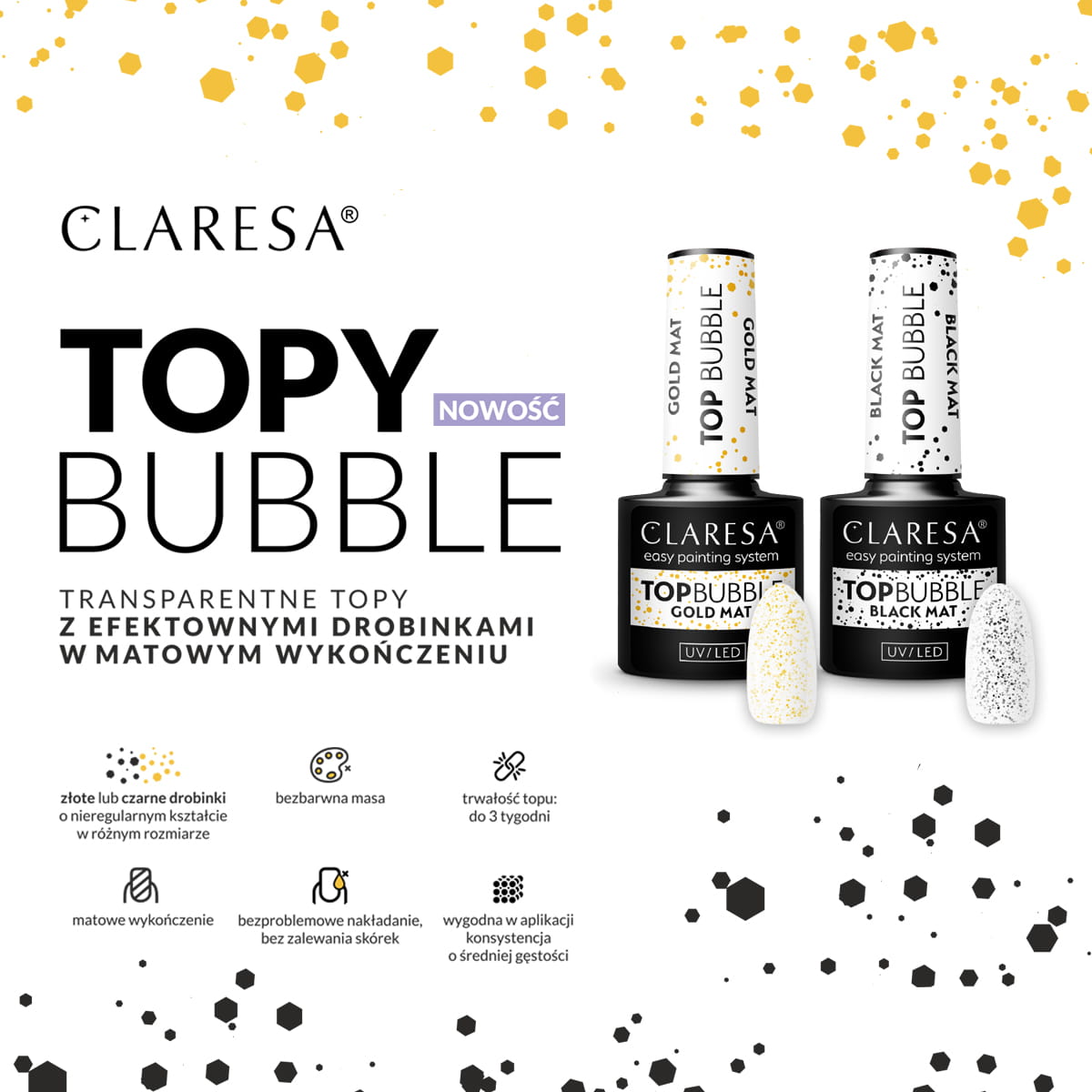 Claresa Top Bubble χρυσό ματ χωρίς σκούπισμα 5g