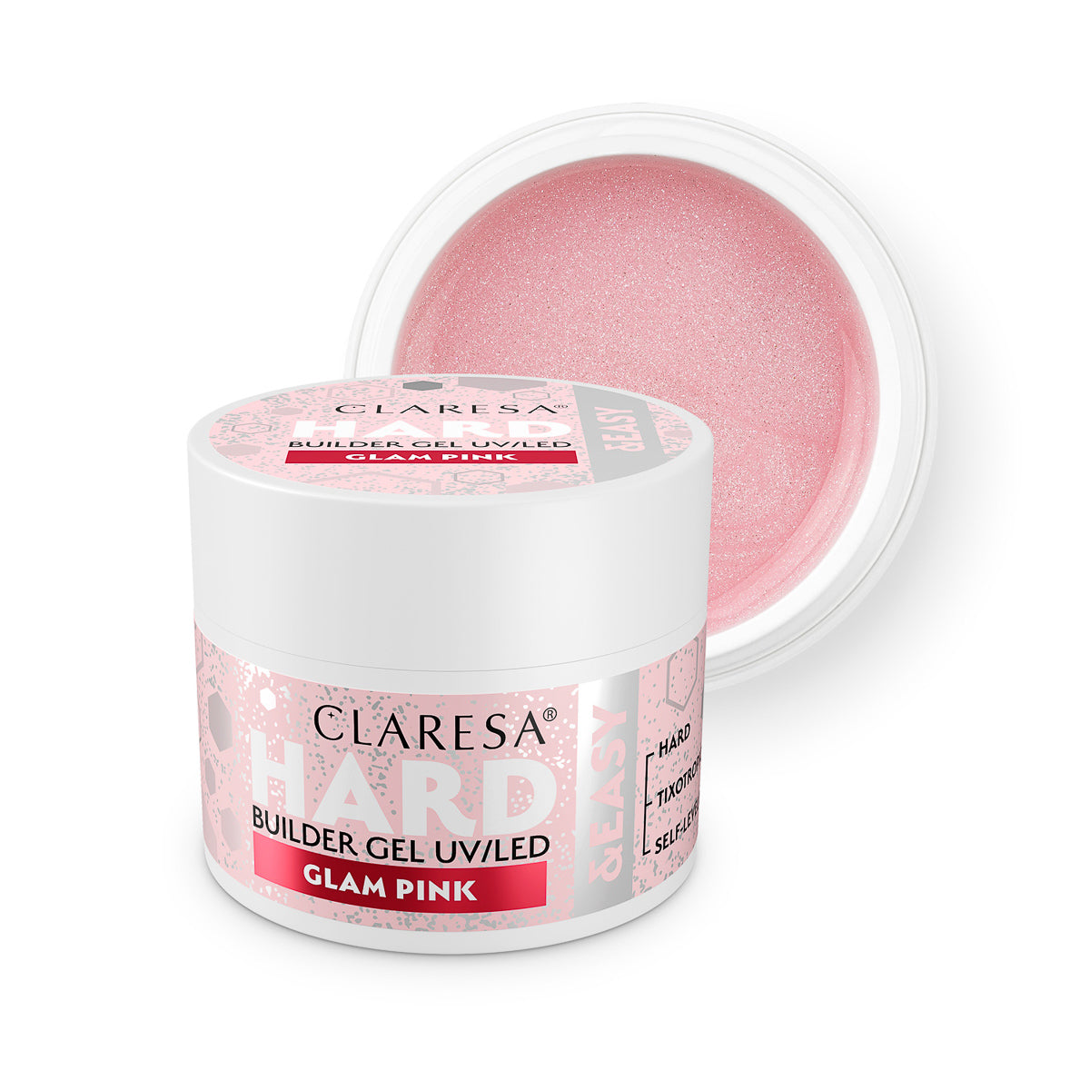 CLARESA HARD&EASY BUILDER GEL GLAM ΡΟΖ 45g