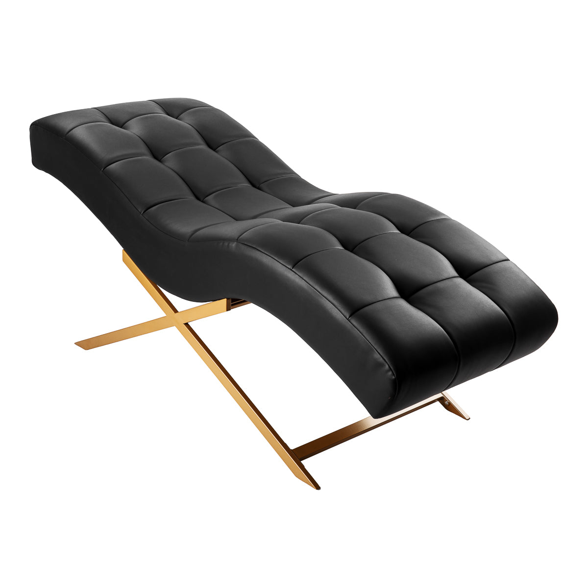 Sillon Alba μαύρη καρέκλα θεραπειών βλεφαρίδων με χρυσή βάση