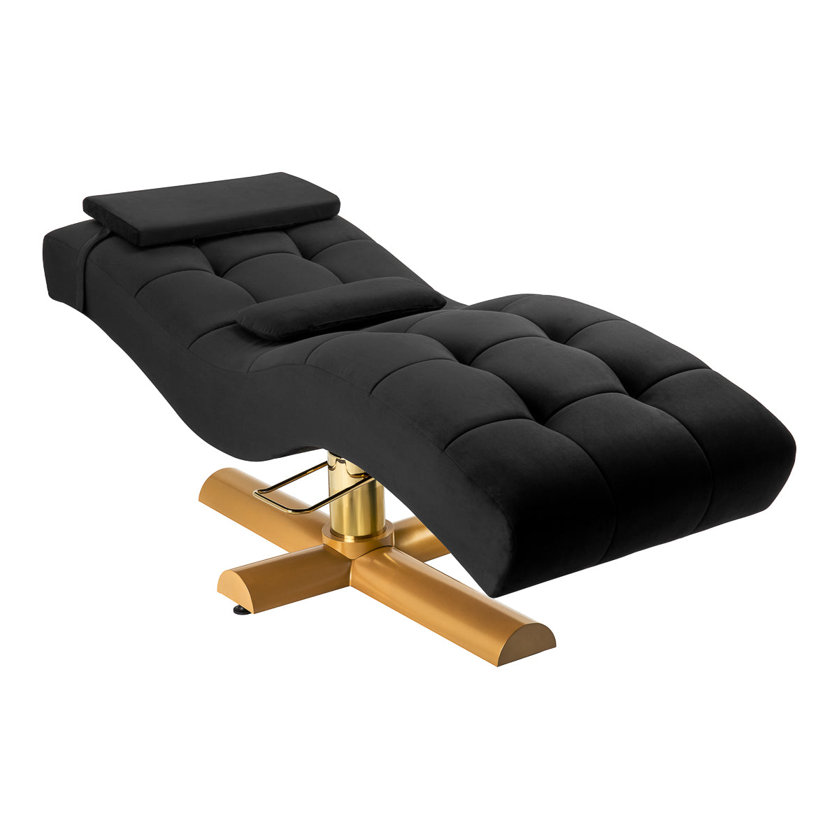 Sillon Corona καρέκλα θεραπειών βλεφαρίδων, μαύρη με χρυσή βάση