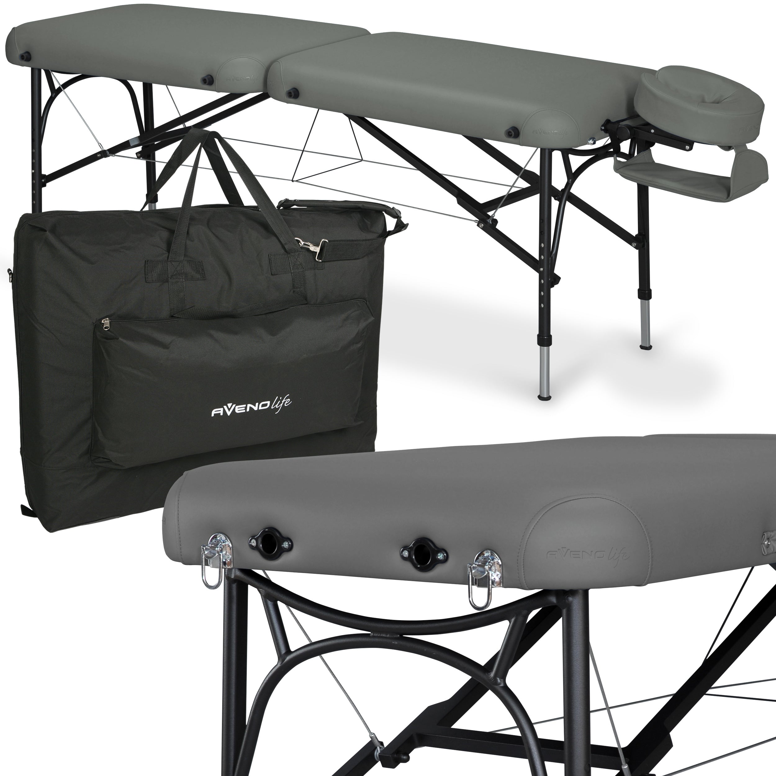 Massage table Luna light Soft Touch K622 Charcoal